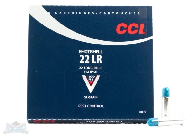 CCI .22 Long Rifle Shotshell 31 Grain #12 Ammunition 20rds - 0039 - Cci