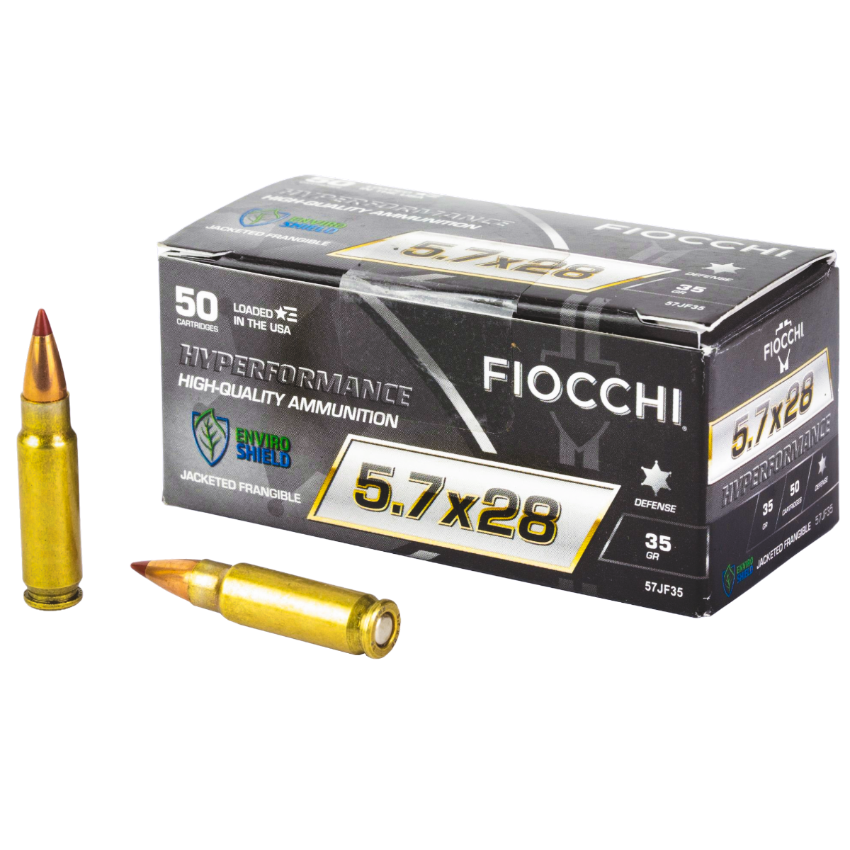 Fiocchi Hyperformance 5.7x28mm Ammunition, 50 Rounds Frangible 35Gr - 57jf35 - Fiocchi