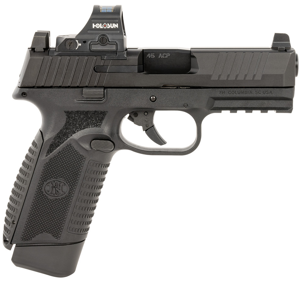FN America 545 MRD .45 ACP 4.10" 15rd Pistol w/407c, Black - 66-101916 - Fnh
