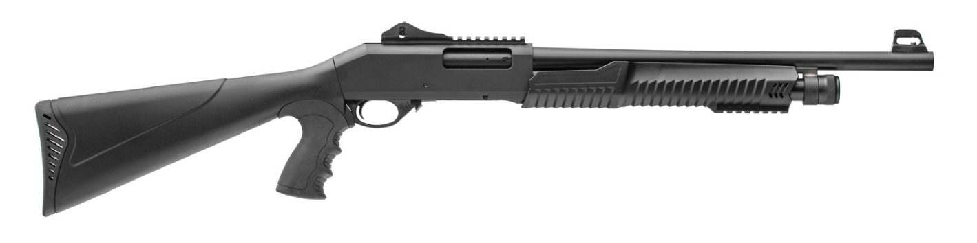 Adamson 18.5" 12ga 5rd Pump Action Shotgun w/ Pistol Grip, Black - Giray G-40 12T - Adamson