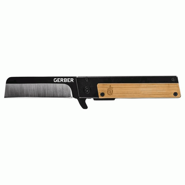 Gerber Quadrant Plain Edge Clip Folding Knife, Bamboo - Gerber