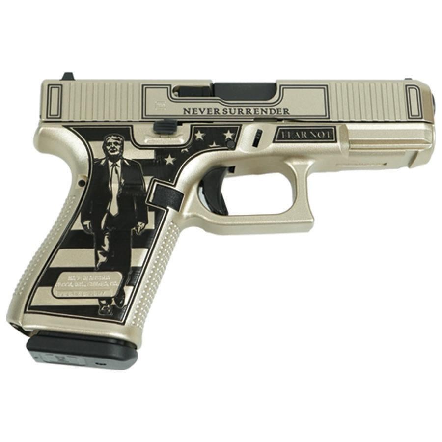 Glock G19 Gen 5 4" 9mm 15rd Pistol, Trump Fight Silver - GLPA195S203TF - Glock