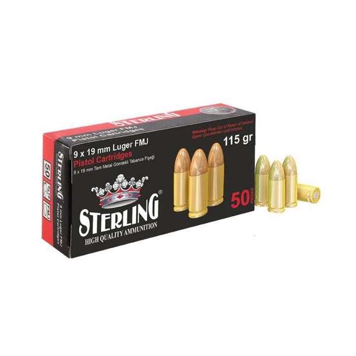 Sterling 9mm 115 gr FMJ 50rds - Sterling