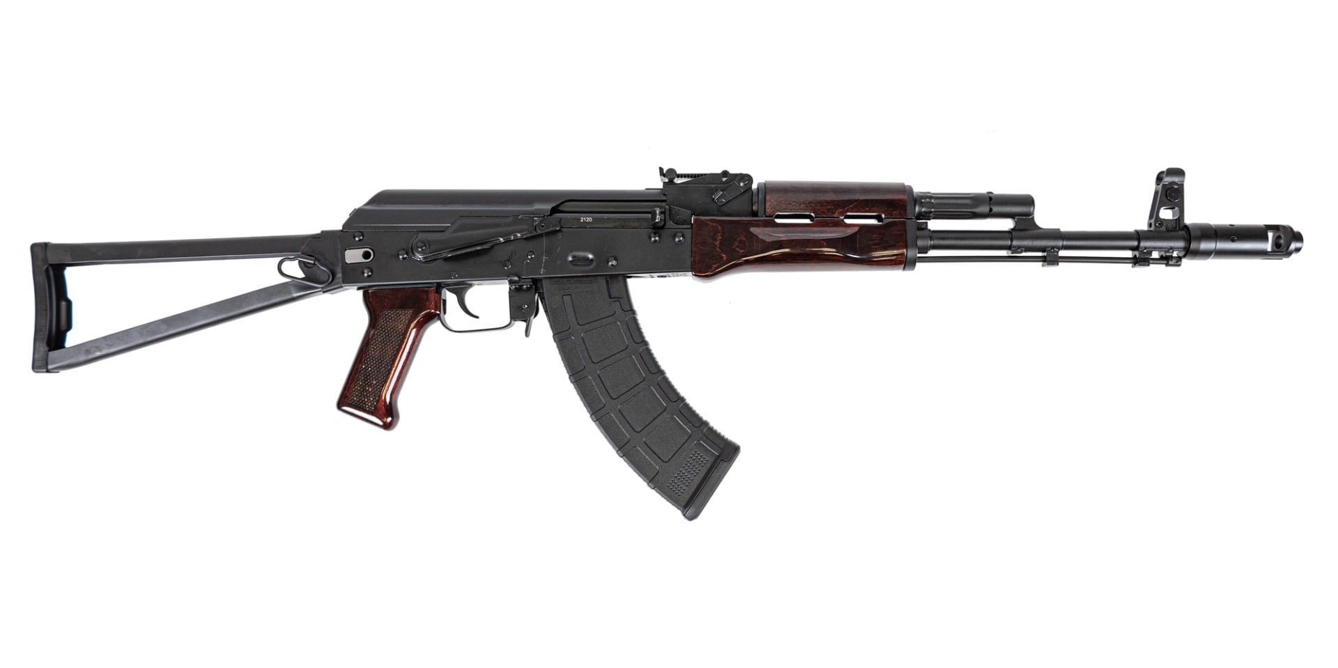 PSA AK-103 Premium Forged Classic Triangle Side Folding Rifle with Cleaning Rod, Plum Gloss - Palmetto State Armory