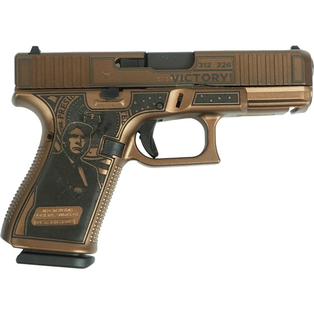 Glock G19 Gen 5 4.02" 9mm 15rd Pistol "Trump 47th Victory" Bronze - GLPA195S203TV - Glock