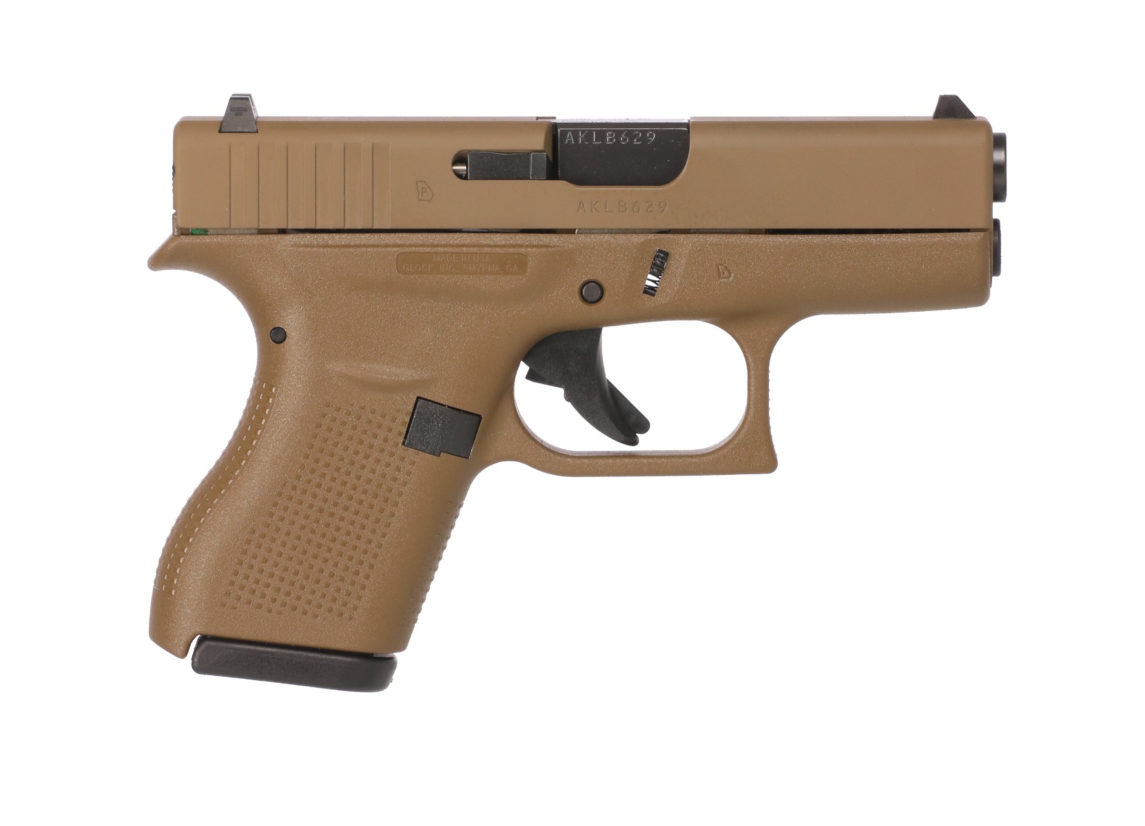 Glock G42 G3 .380 ACP 3.25" 6rd Pistol, Flat Dark Earth - Glock