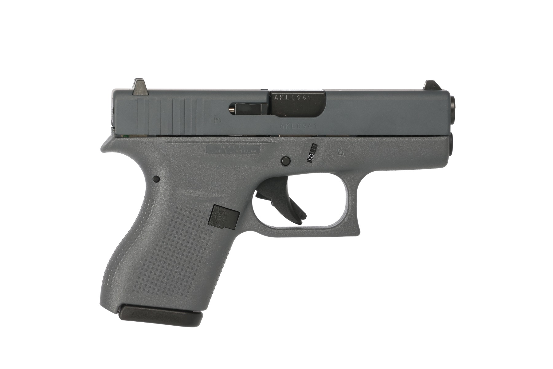 Glock G42 G3 .380 ACP 3.25" 6rd Pistol, Gray - Glock