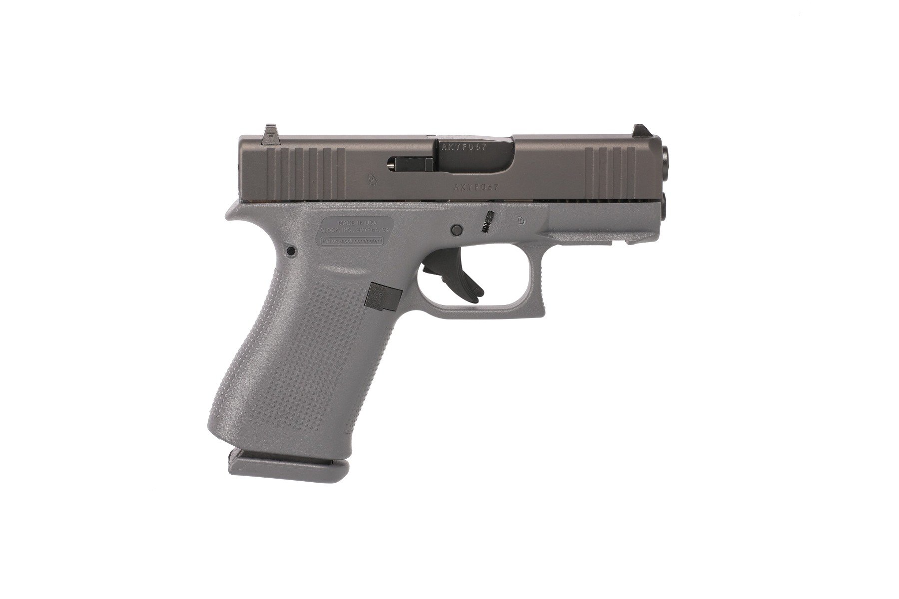 Glock G43X 3.39" 9mm 10rd Pistol FS FR, Gray - UX4350201FRGF - Glock