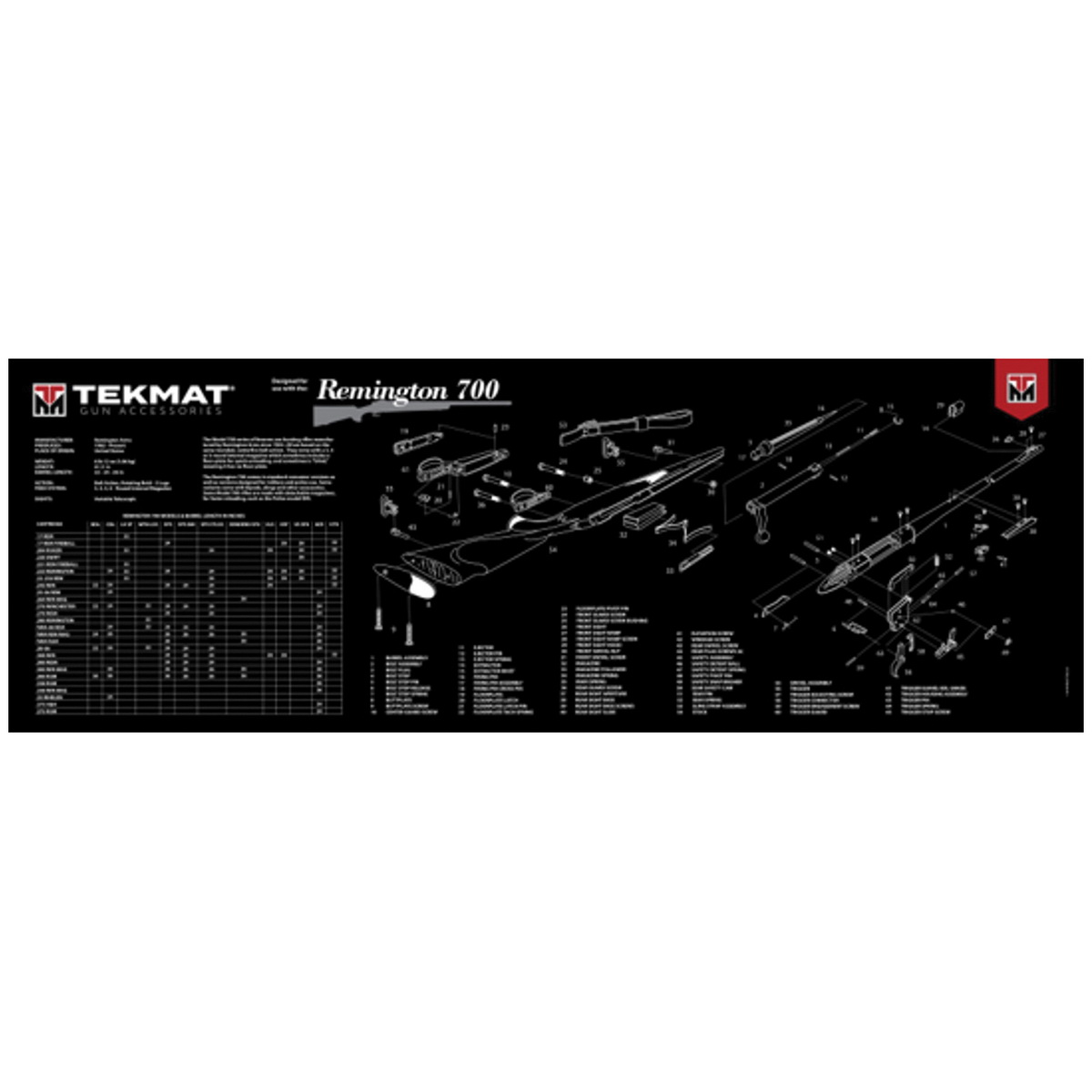 TEKMAT 36" x 12" x 0.13" Cleaning Mat for Remington 700 - 