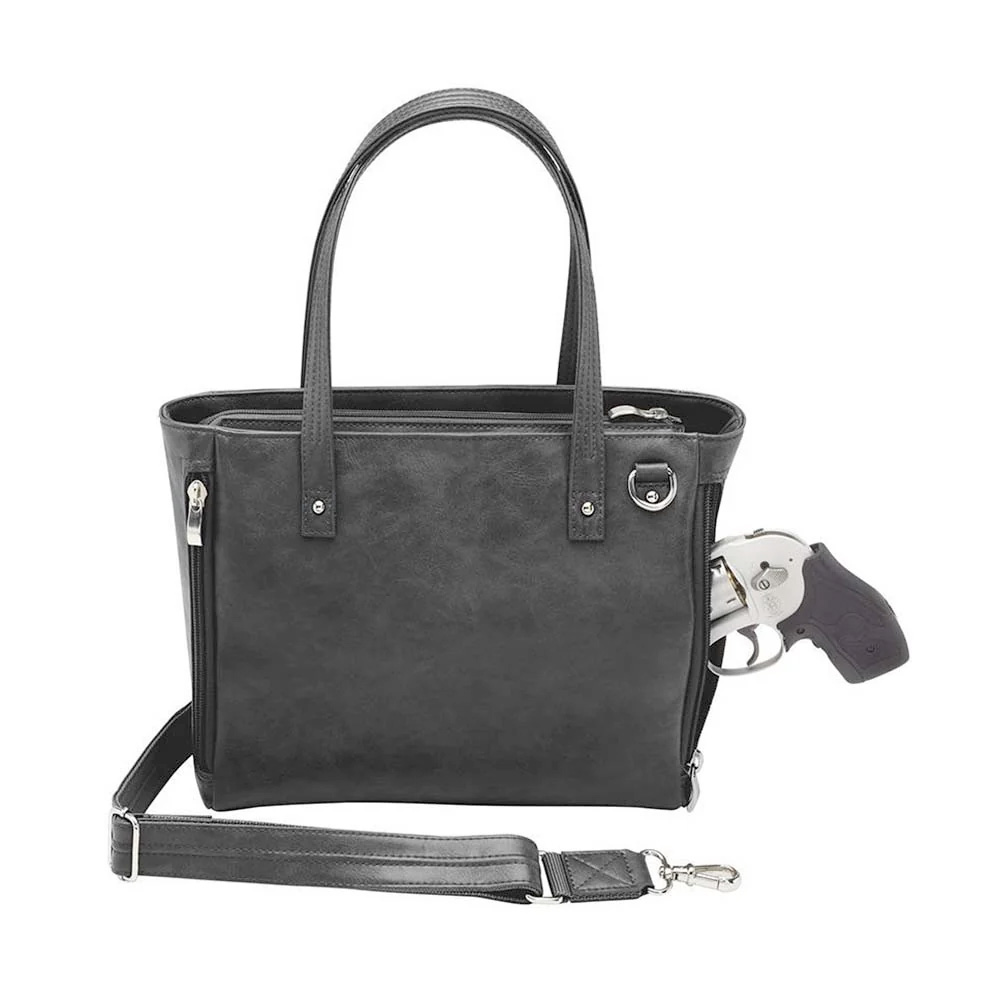 Daily Shoulder Tote w/ Organizer, Washable Cowhide - Gun Tote'n Mamas