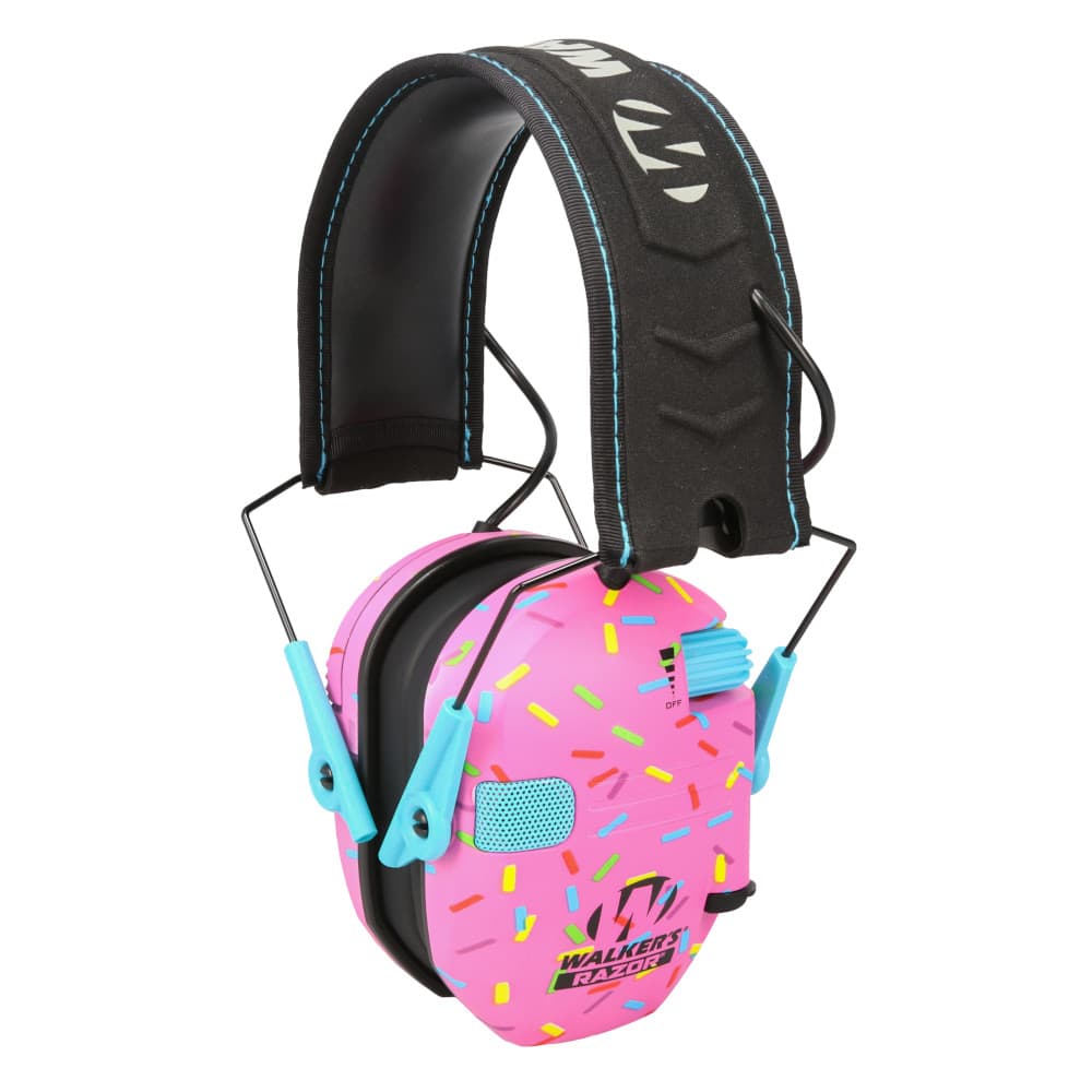 Walkers Razor Slim Electronic Muffs, Pink Sprinkles - Walkers Game Ear