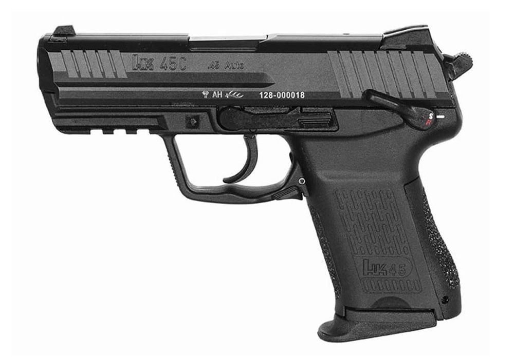 H&K HK45 Compact .45 ACP Pistol With Decocker Safety, Black - 81000018 - H&K