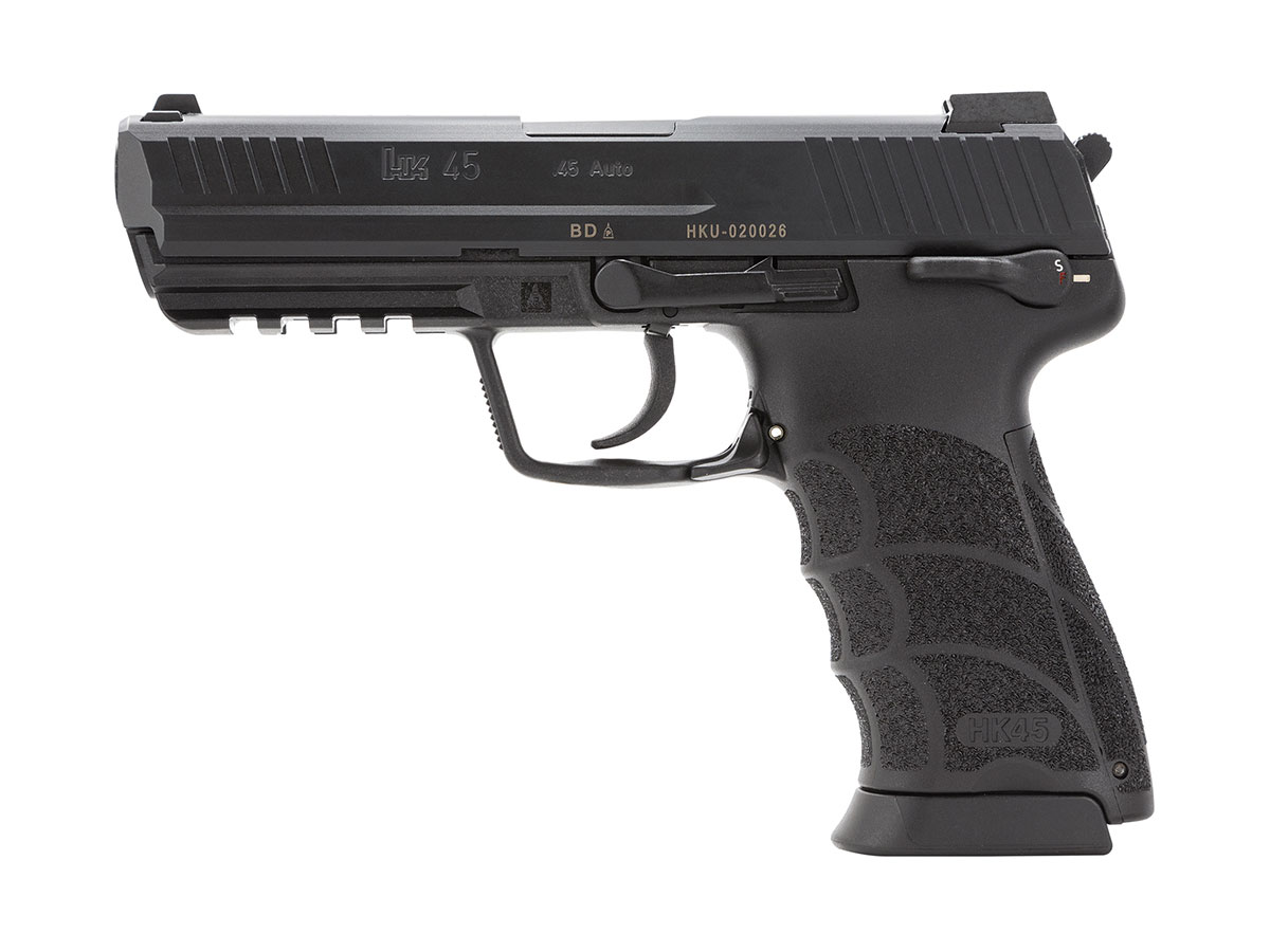 H&K HK45V1 DA/SA .45 ACP Pistol With Safety/Decocker, Black - 81000027 - H&K
