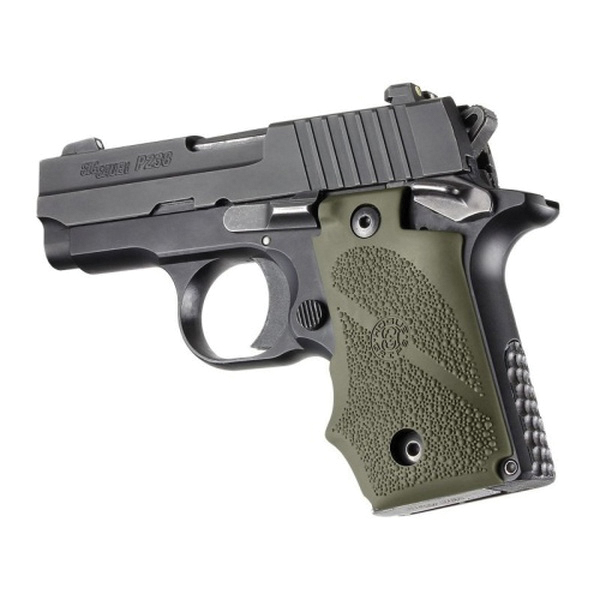 Hogue Grip w/Finger Groove Fits Sig Sauer P238, OD Green - Hogue