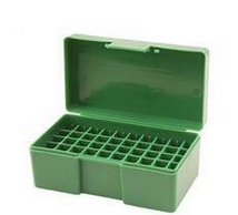 RCBS - Flip-Top Ammo Box 38 Special, 357 Magnum 50-Round Plastic Green - 86905 - Rcbs