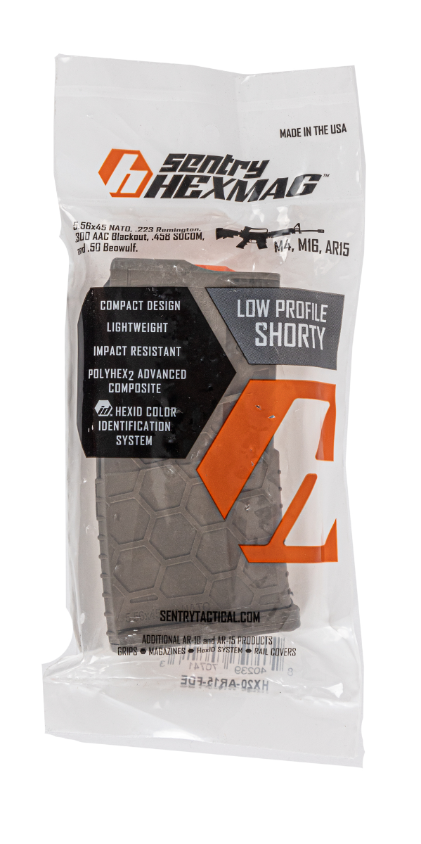 Hexmag AR-15 Magazine 223/5.56 20rd Shorty, FDE - HX20-AR15-FDE - Hexmag