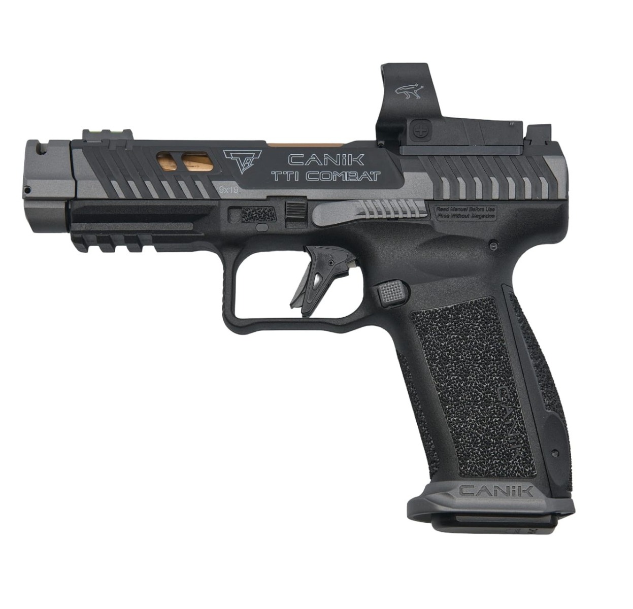 Canik TTI Combat w/ M03 9mm 4.6" 18rd, Smoke - Canik