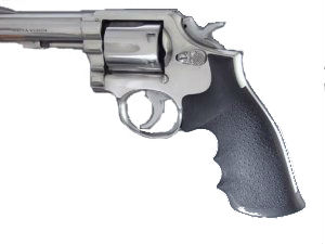 Hogue Mono Grips S&W K,L Frame Square Butt Black Rubber 10000 - Hogue