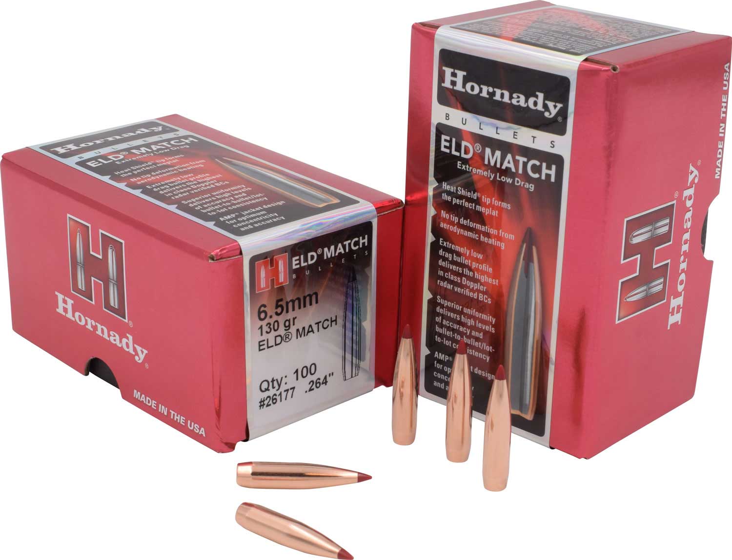 Hornady ELD Match 6.5mm Bullets 130 Grain, 100/box - 26177 - Hornady