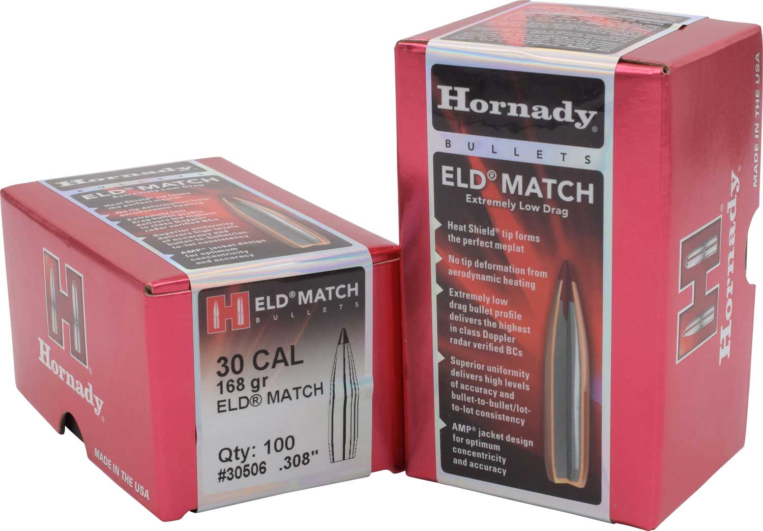 Hornady ELD Match .30 168 gr BT Rifle Bullet, 100/box - 30506 - Hornady