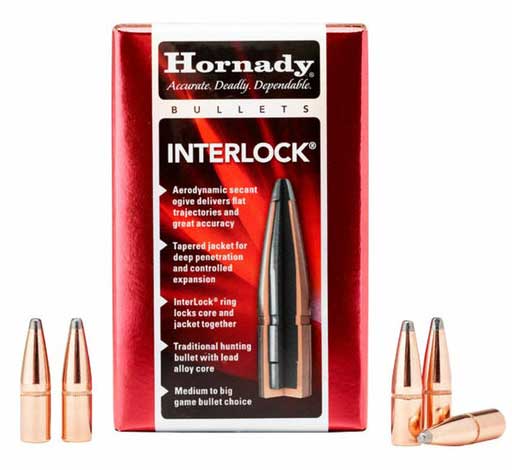 Hornady Reloading InterLock .30 Cal 165Gr SP Rifle Bullets - 3040 - Hornady