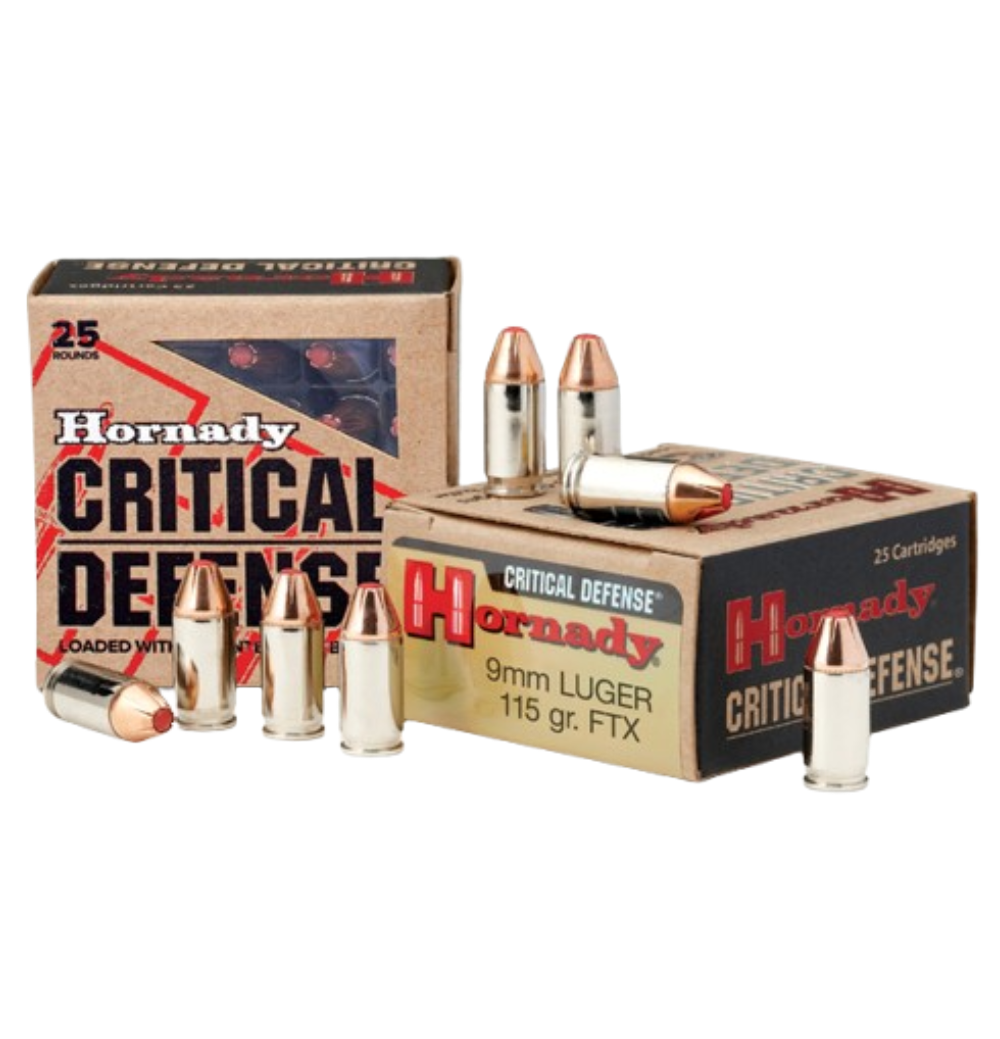 Hornady Critical Defense 9mm Ammo 115 Gr FTX 25rds - 90250 - Hornady