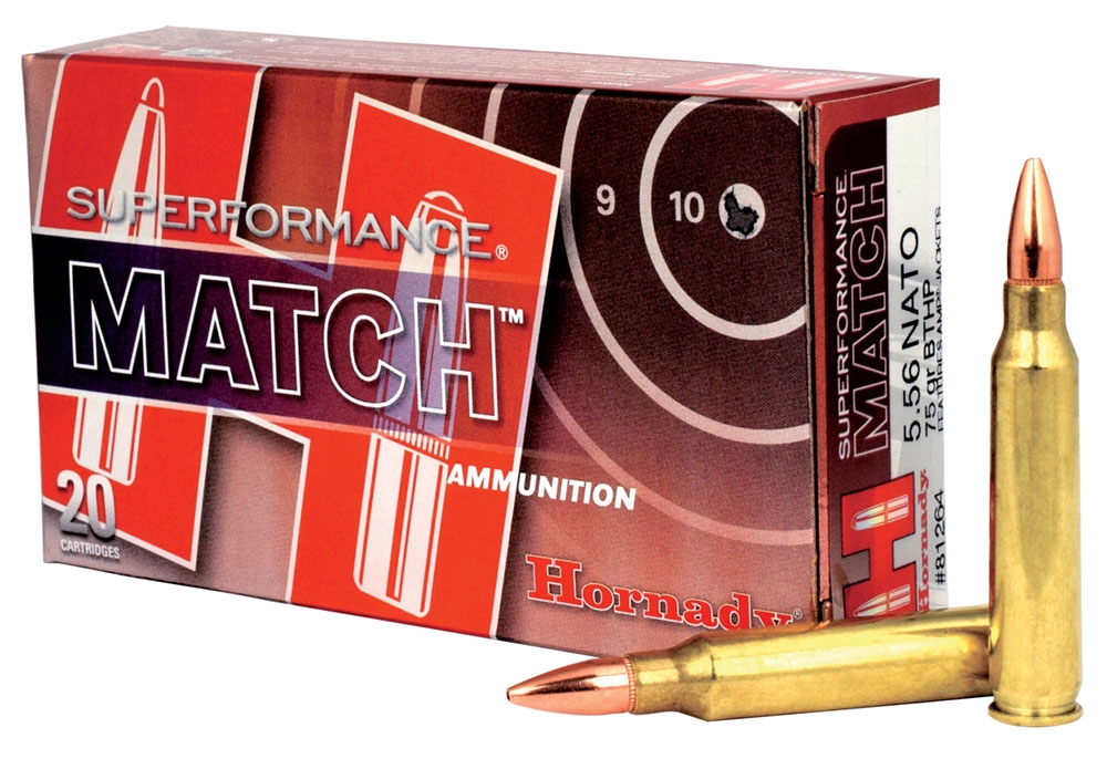 Hornady Superformance Match 5.56 Ammo 75 Gr BTHP 20rds - 81264 - Hornady