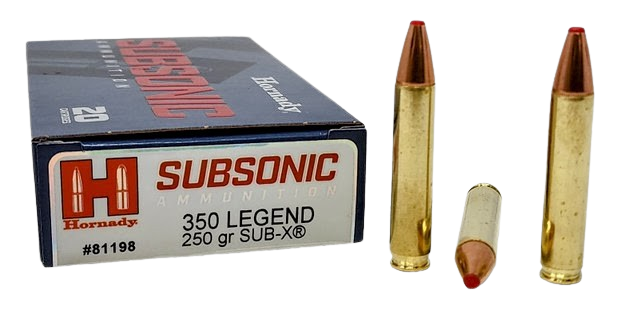 Hornady Subsonic .350 Legend Ammunition, 20 Rounds Sub-X 250Gr - 81198 - Hornady