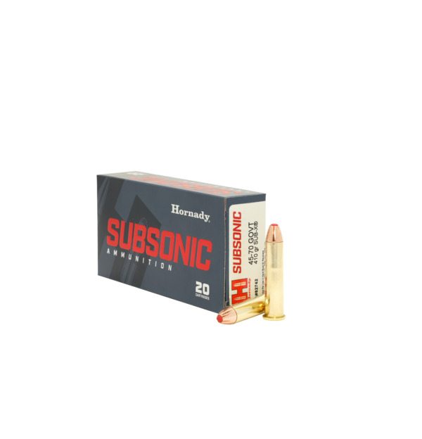 Hornady Subsonic 410 gr Sub-X .45-70 Ammo, 20/box - 82742 - Hornady