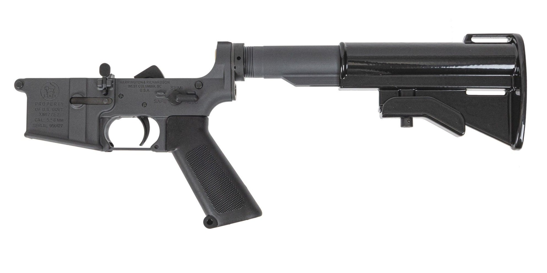 Harrington & Richardson BLEM Complete Gray XM177E2 Lower, 2 Position Tube, Authentic Aluminum Stock - Harrington & Richardson