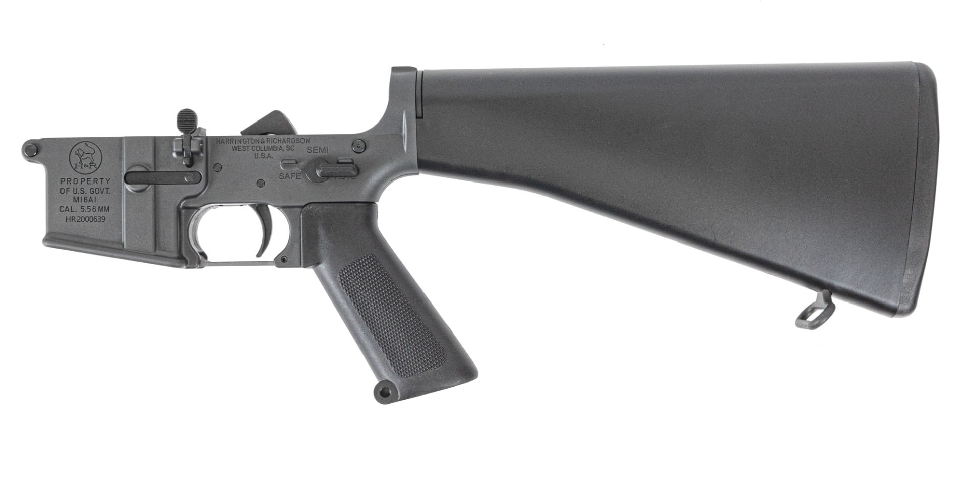 Harrington & Richardson BLEM M16A1 Complete Lower GI Quality Trapdoor Stock, Gray