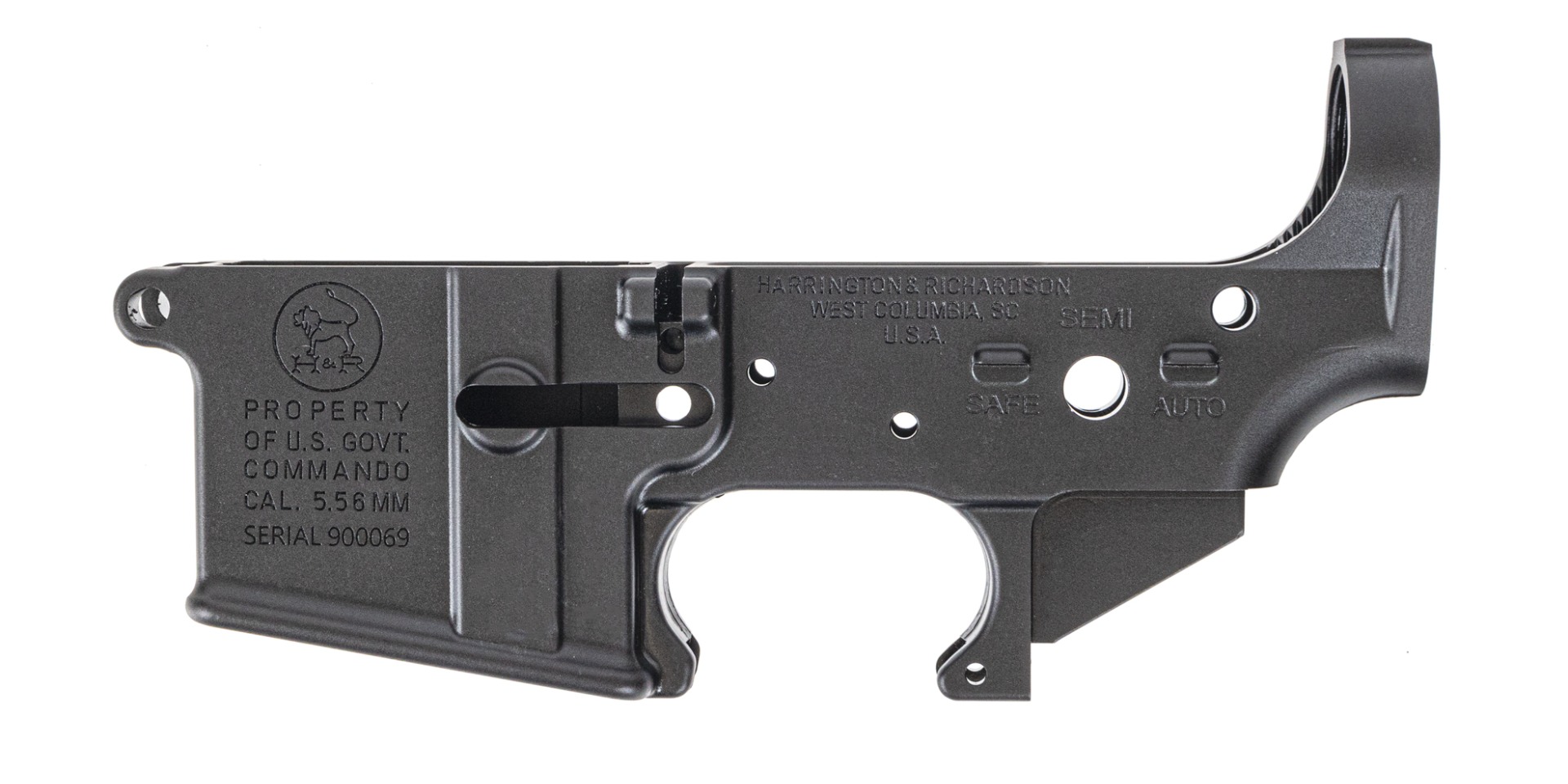 Harrington & Richardson Commando Stripped Lower Receiver, Black - Harrington & Richardson