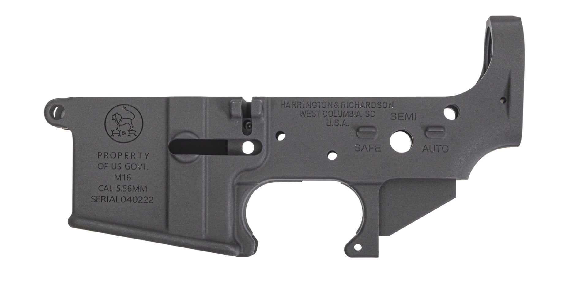 Harrington & Richardson M16 Partial Fence Stripped Lower Receiver, Gray