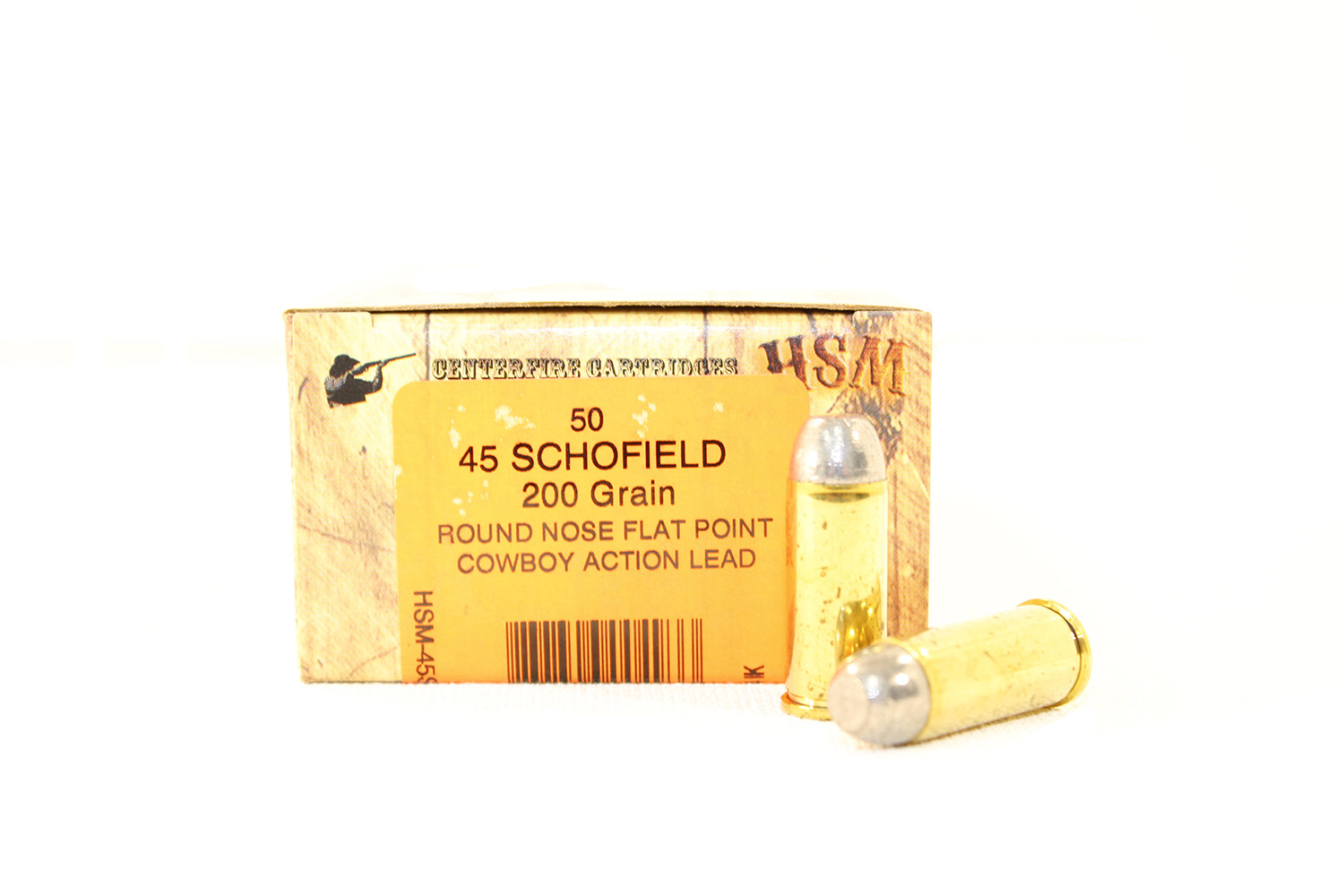 HSM 45 Schofield 200gr RNFP Ammunition New Manufactured Cowboy Action 50rds - HHSM-45S-1-N - Hsm Ammunition