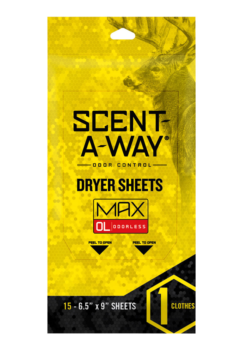 Hunter's Specialties Scent-A-Way Max Odorless Dryer Sheets, 15 Pack - 07707 - Hunter's Specialties
