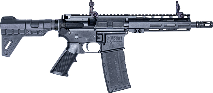 ATI Milsport 7.5" 5.56 NATO 7" MLOK 30rd Pistol, Black - American Tactical