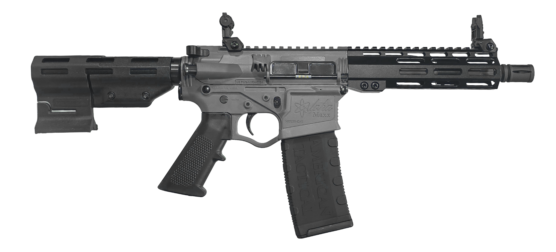 ATI Alpha MAXX 7.5" 5.56 Pistol, Sniper Grey w/ Flip Up Sights - Ati