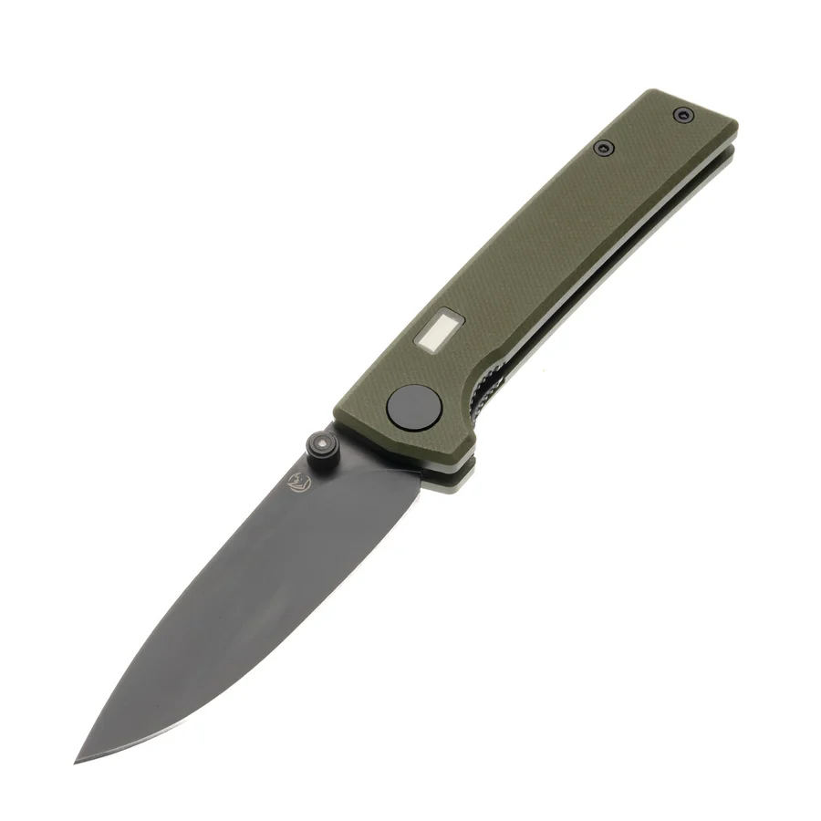 Glow Rhino Fermi Knife - OD Green Scales Black Thumbstud