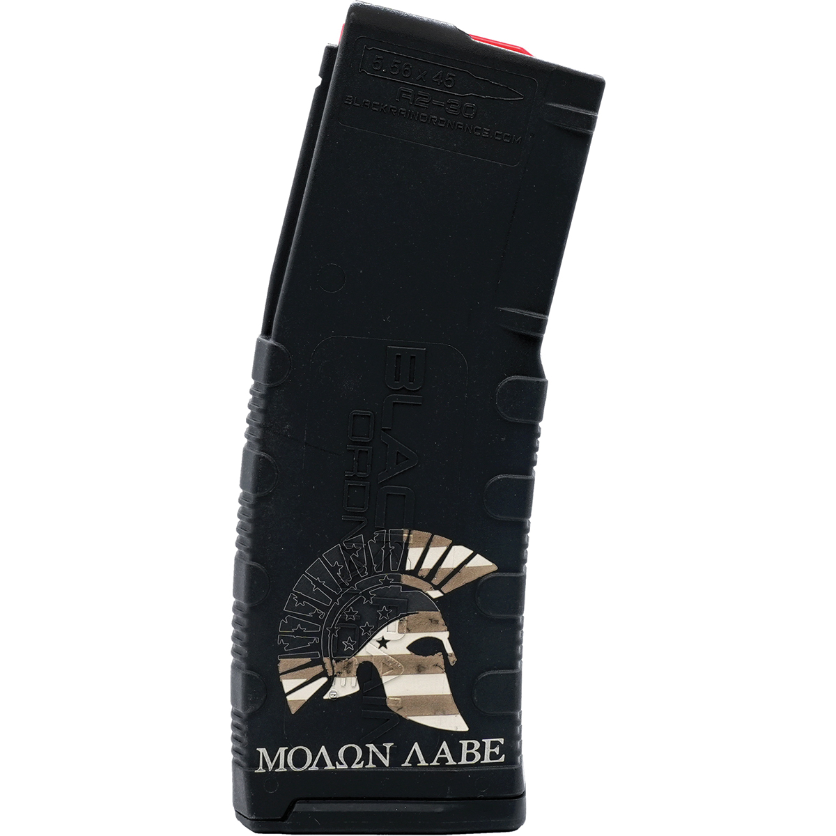 Black Rain Ordnance Molon Labe 30rds 5.56x45mm/.223 Remington, Black/Tan - Black Rain Ordnance