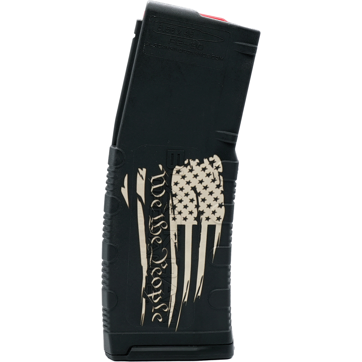 Black Rain Ordnance We The People Tattered Flag 30rds 5.56x45mm/.223 Remington, Black/Tan - Black Rain Ordnance