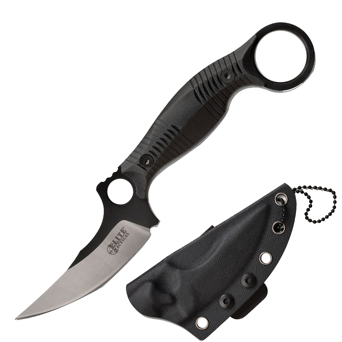 Elite Tactical Rout Fixed Knife Persian, Black - Elite Tactical