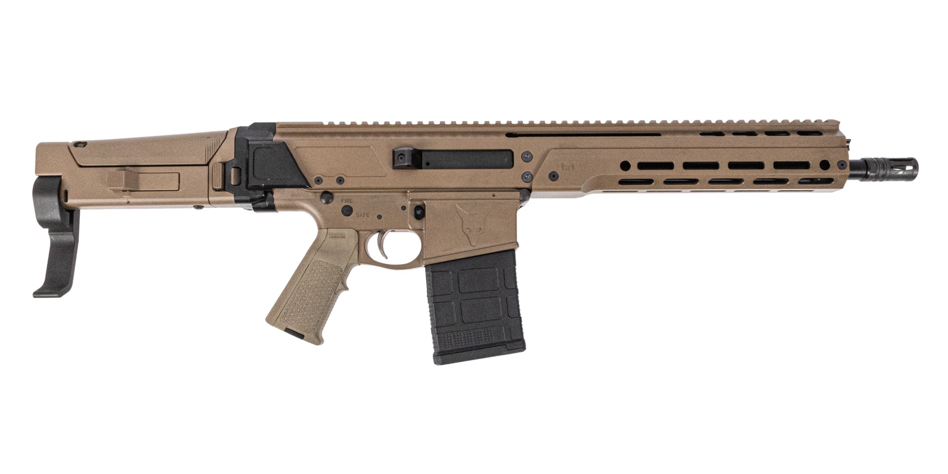 PSA JAKL 12.5" .308 1:10 Nitride MOE EPT F5 Brace Pistol, FDE