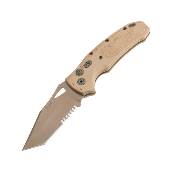 Hogue SIG K320A M17/M18 Auto/Folding Knife Tanto, Coyote Tan