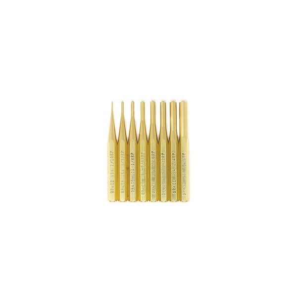 Grace USA Brass 8-Piece Roll Pin Punch Set - Grace Usa