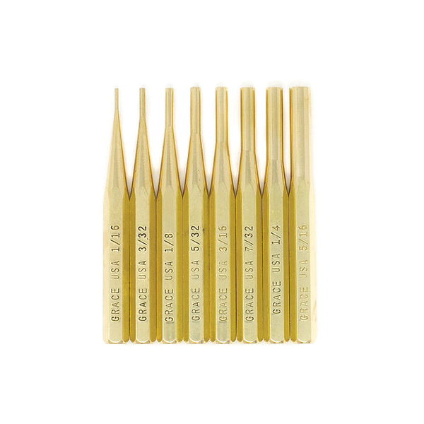 Grace USA Brass 8-Piece Pin Punch Set - Grace Usa