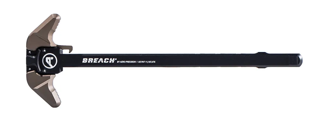 Aero Precision AR10 Breach Ambi Charging Handle w/ Large Lever, Black/Kodiak Brown - Aero Precision