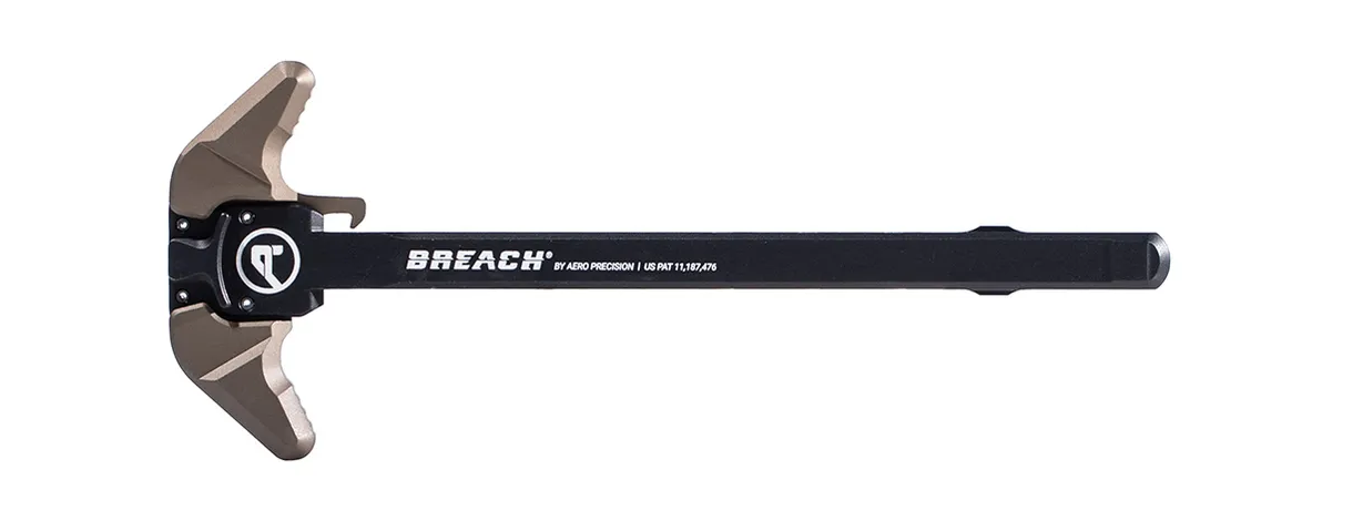 Aero Precision AR15 Breach Ambi Charging Handle w/ Large Lever, Black/Kodiak Brown - Aero Precision