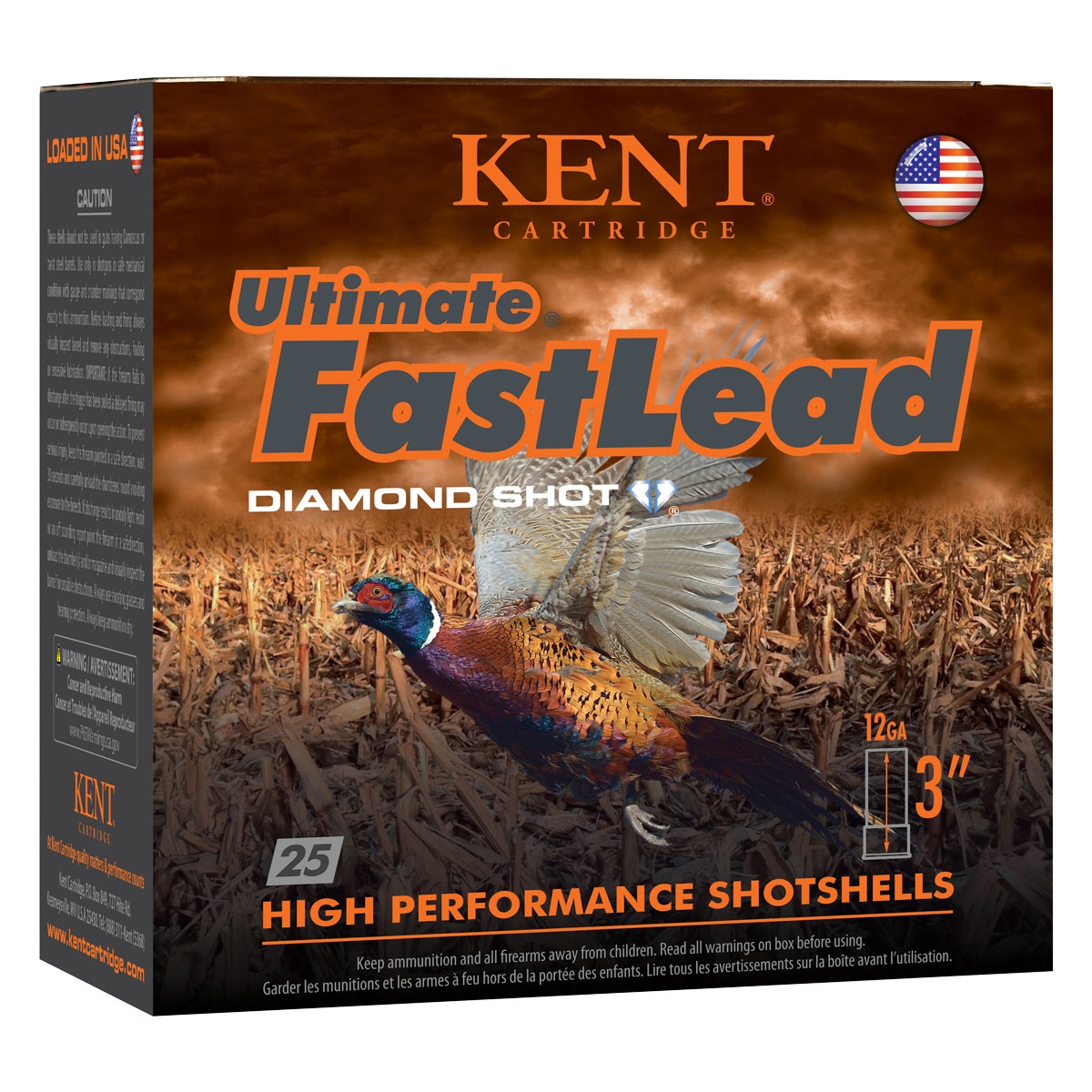 Kent Cartridge Ultimate Fast Lead 12 Gauge 3" 1 3/4 oz 5 Shot, 25 Rounds - K123UFL505 - Kent