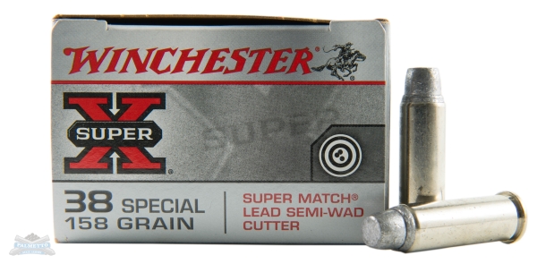 Winchester 38 Special 158gr LSWC Super-X Ammunition - X38WCPSV - Winchester