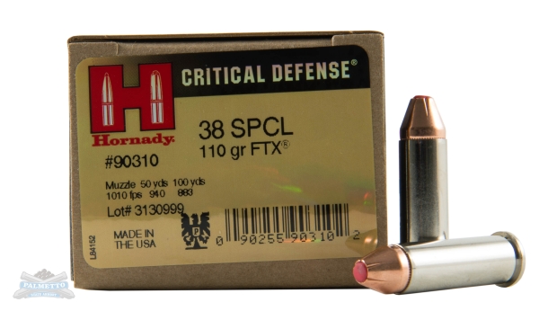 Hornady 38 Special 110gr FTX Critical Defense Ammunition 25rds - 90310 - Hornady